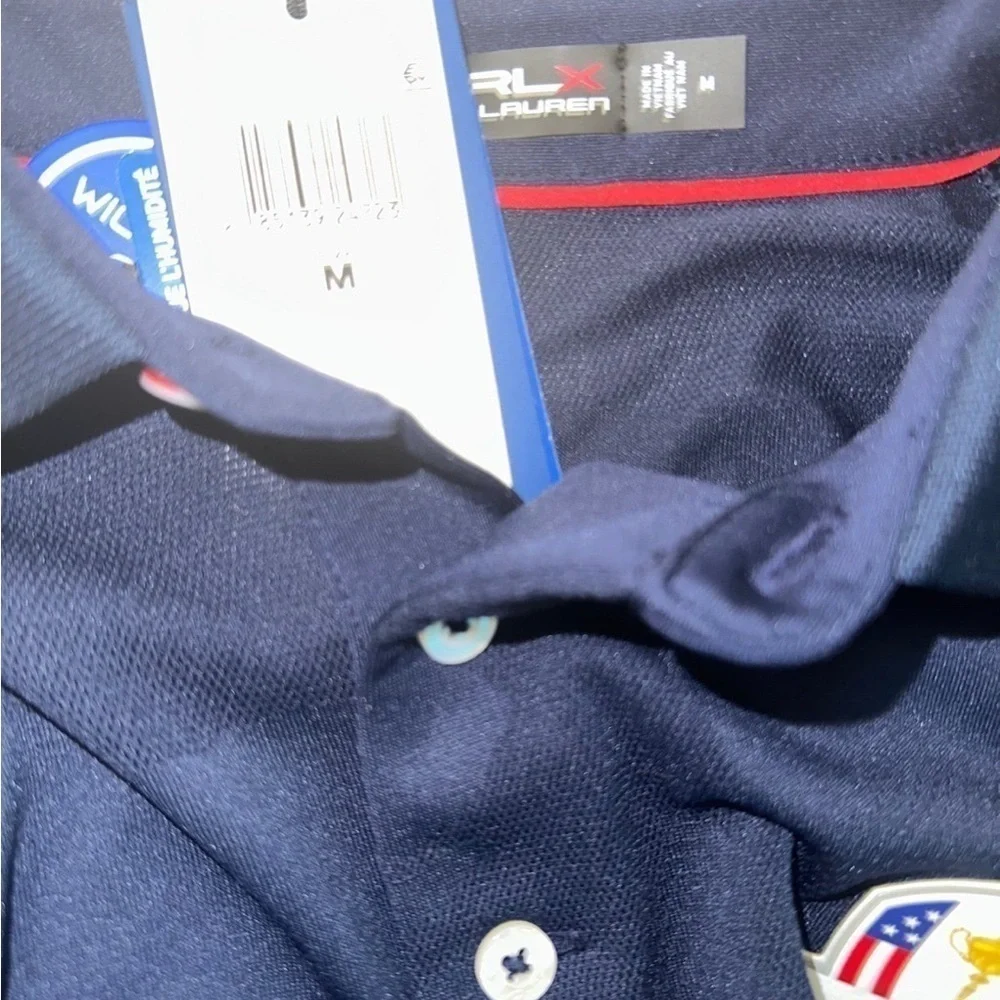 RLX Ralph Lauren Polo Shirt USA 2020 United We Stand Ryder Cup Golf Blue Camo